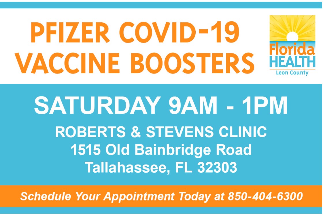Doh Leon Announces Pfizer Covid-19 Booster Clinic Florida Department Of Health In Leon