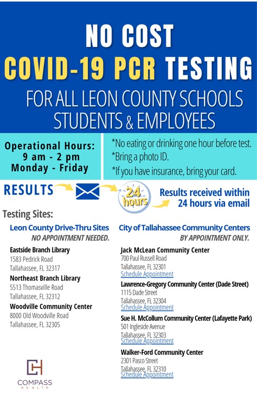 covidtesting students employees lead