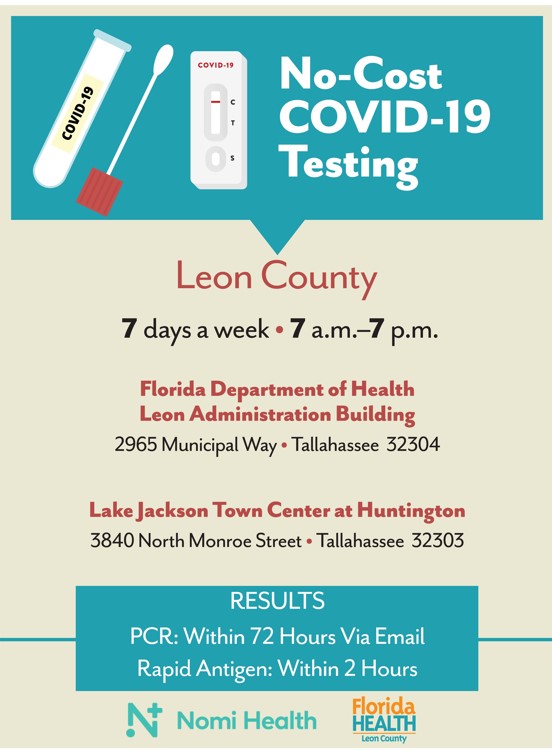 Doh Leon No-cost Covid-19 Testing Florida Department Of Health In Leon
