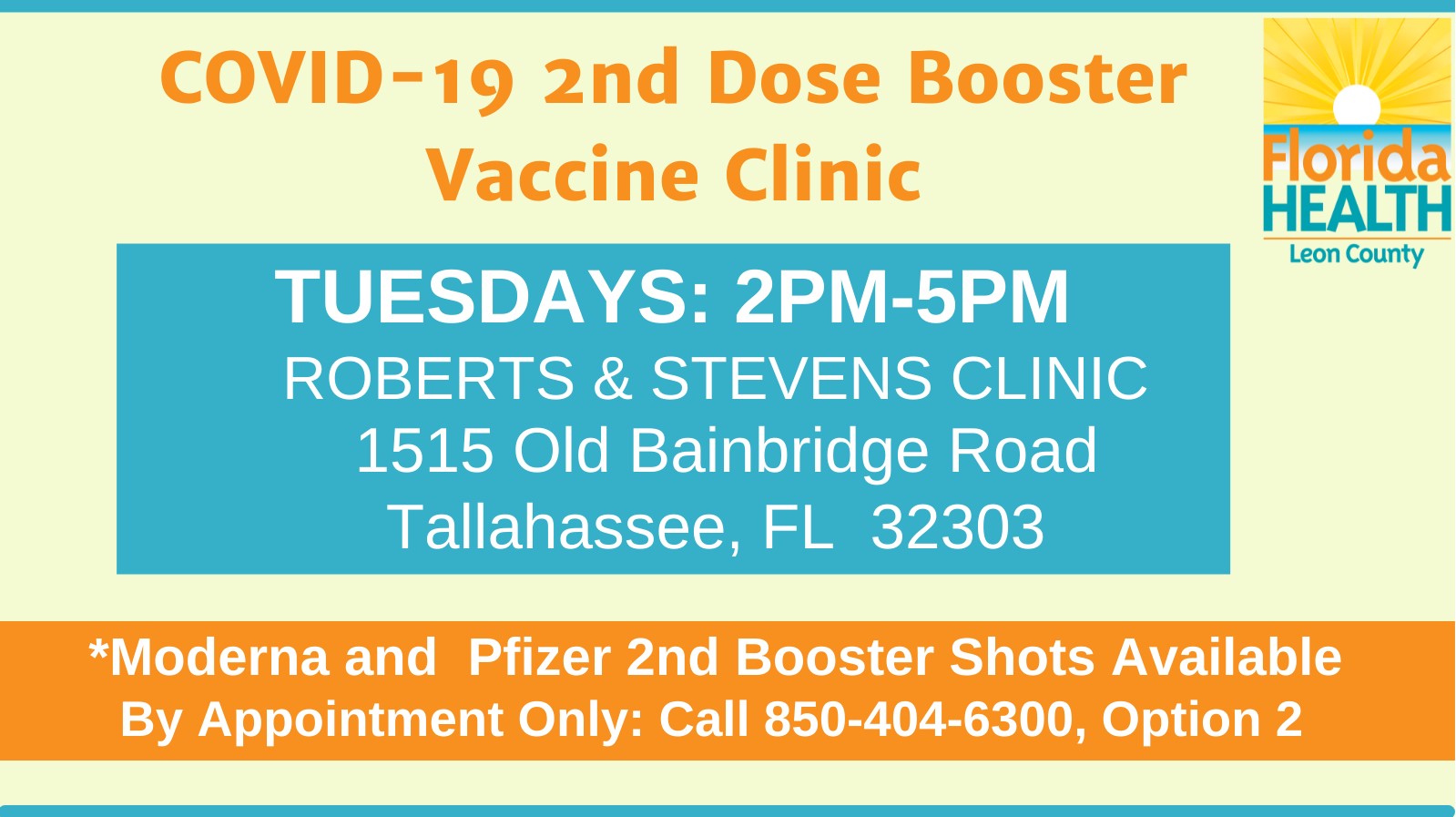 COVID-19 Second Dose Booster Vaccine Clinic